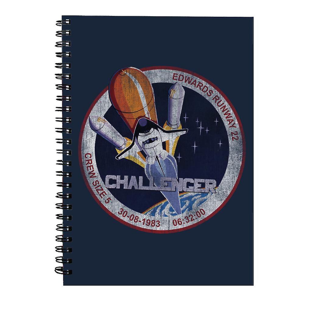 NASA STS 6 Challenger Mission Badge Distressed Spiral Notebook Navy Blue 15 x 21 cm