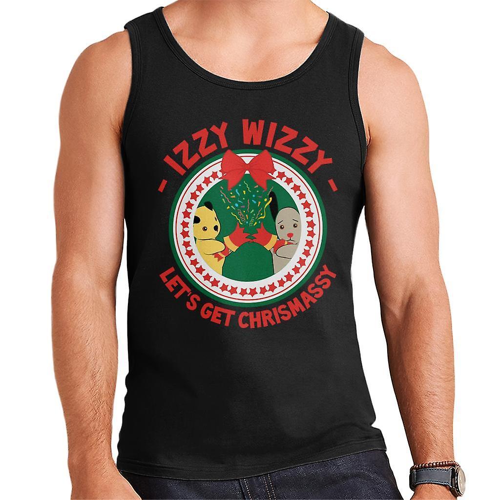 Sooty Christmas Lets Get Chrismassy Men's Vest Black Large