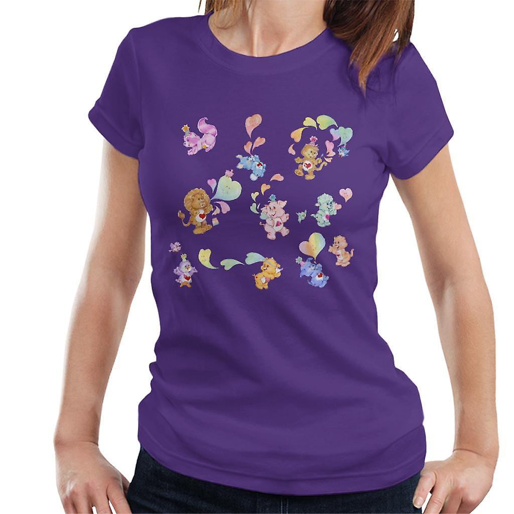 Care Bears Love Heart Montage Women's T-Shirt Purple Medium