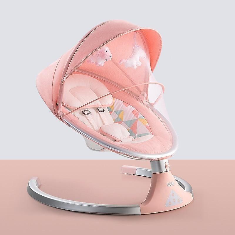 Slowmoose Newborn Baby Sleeping Swing Bouncer, Rocking Soothing Electric Cradle Chair Orange Pink