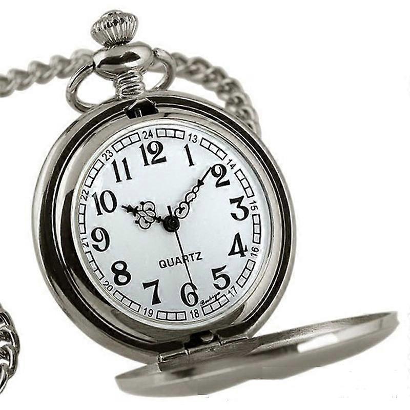 Aromujoy Vintage Pocket Watch Unisex Quartz Watch With Necklace Chain Mechanical Pocket Watch For Men