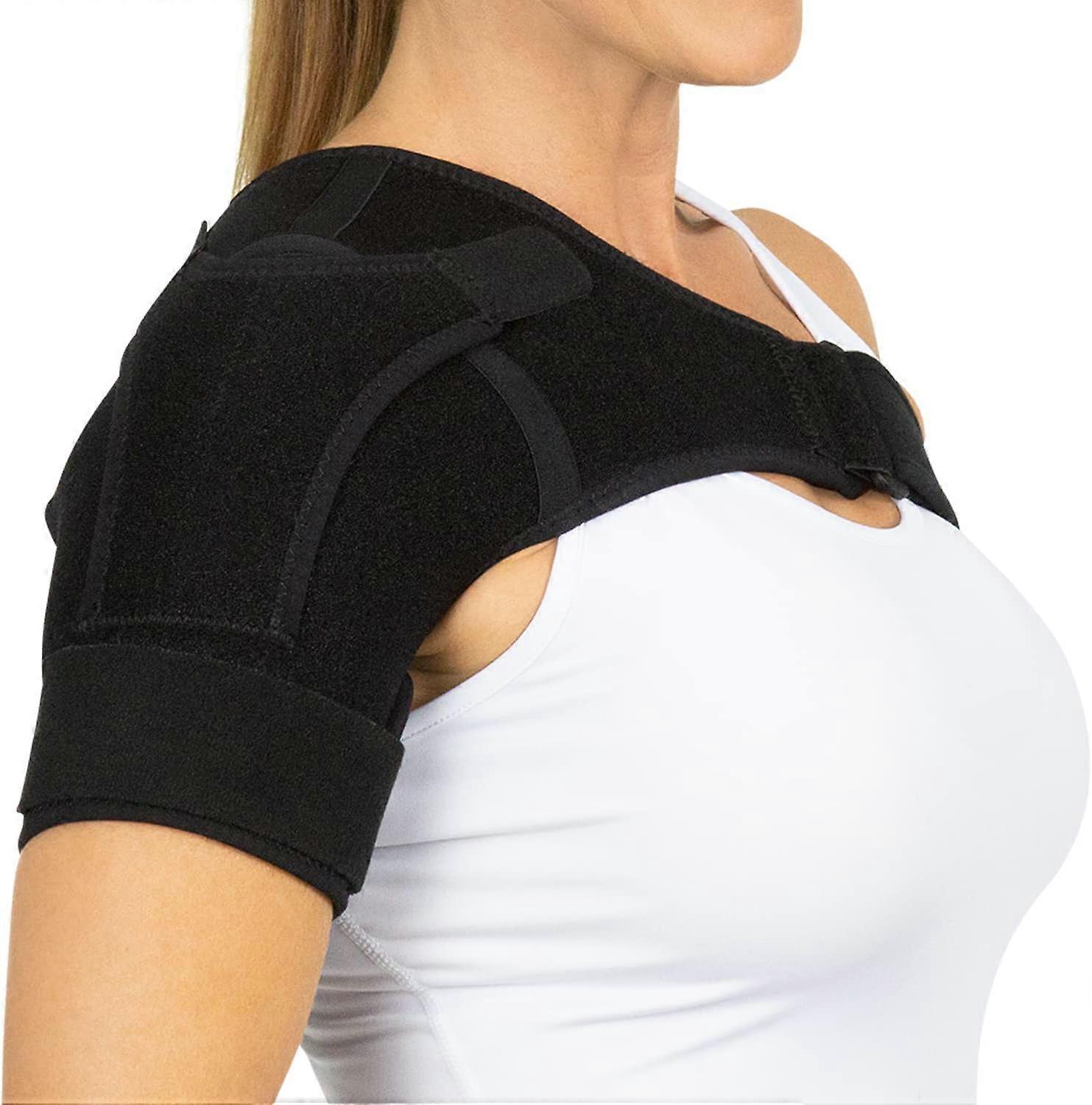 Ubiuo Shoulder Stability Brace - Injury Recovery Compression Support Sleeve - for Rotator Cuff Injuries(Black)