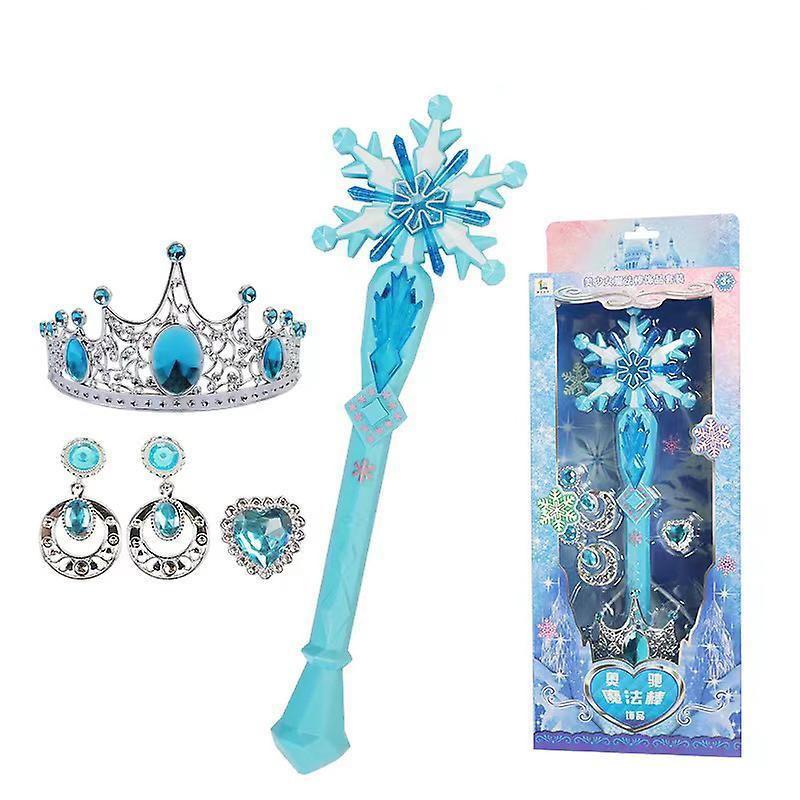 Handuo Frozen Snowflake Wand Toy For Kids - Perfect Costume Accessory For Princes blue