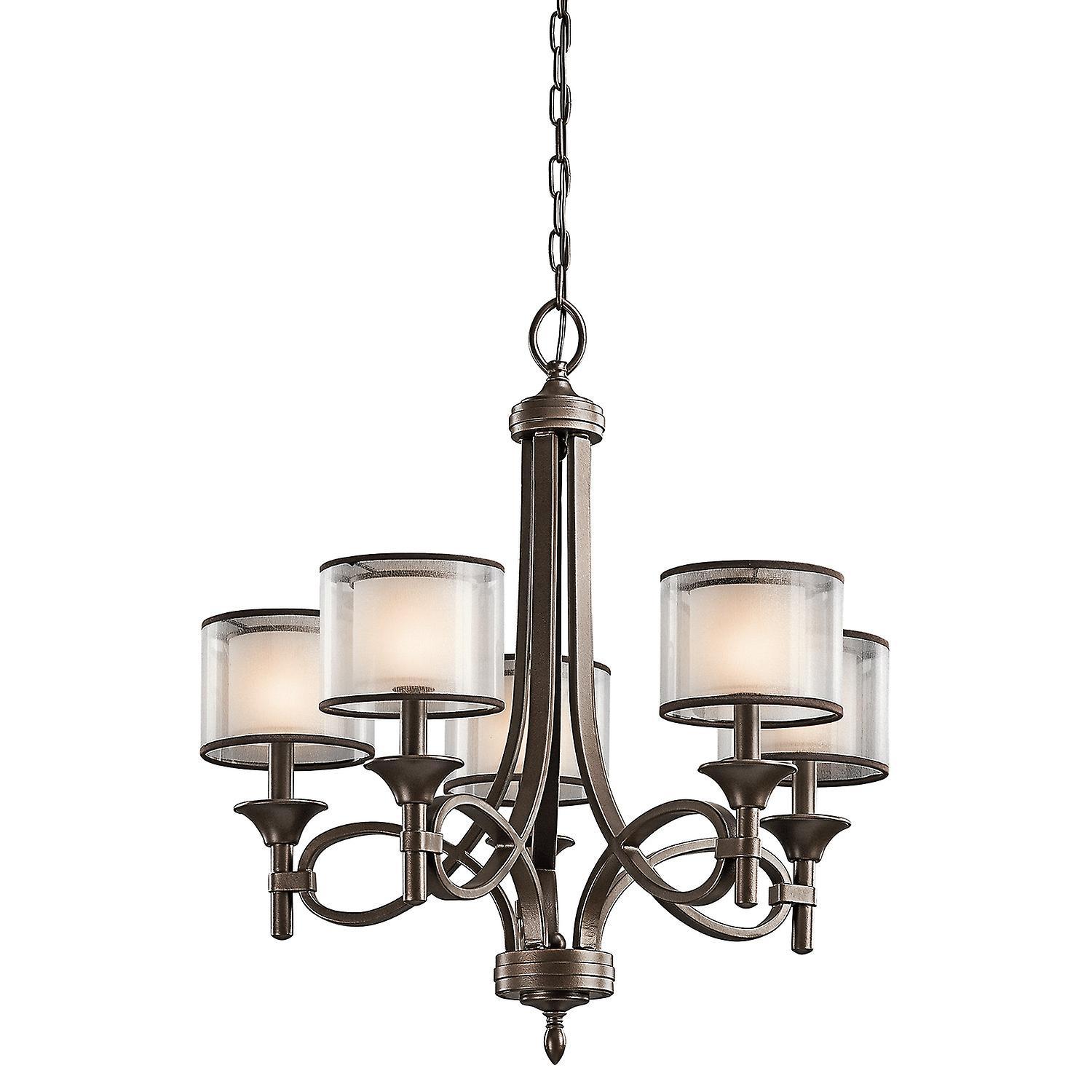 Elstead Lighting Lacey 5 Light Multi Arm Chandelier Bronze Finish, E14