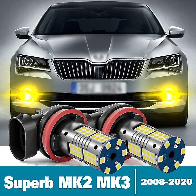 2pcs Led Fog Light For Skoda Superb 2 Mk2 3 Mk3 Accessories 2008 2009 2010 2011 2012 2013 2014 2015 2016 2017 2018 2019 2020 Motor Vehicle Lighting...