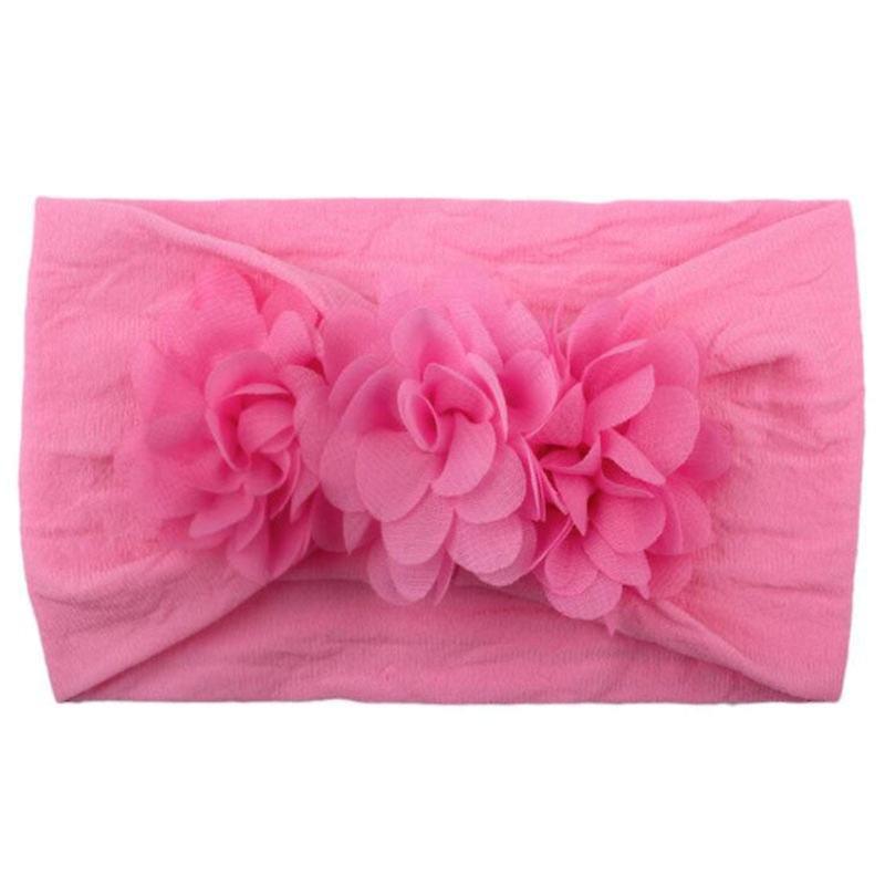 Slowmoose Baby Headband, Elastic Turban Hairband Bows style1 dark pink