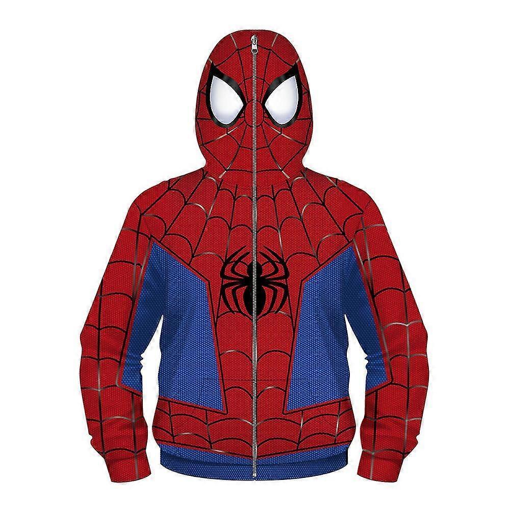 Unbrand Kids Boy Spider-man Hoodies Hooded Zip Coat Jacket Top Outwear Fans Gift Homecoming Spiderman 6-7 Years