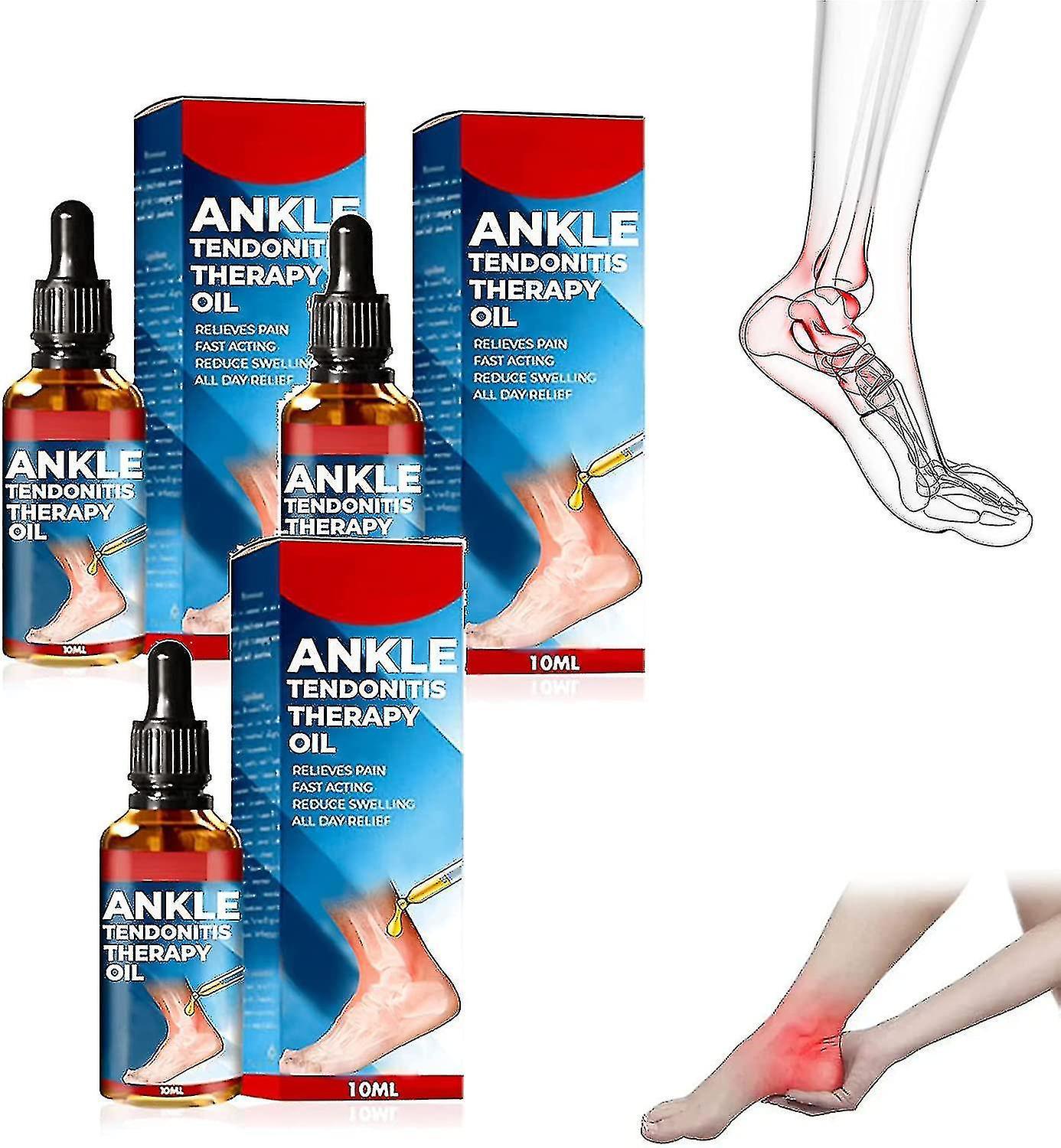 Skwtlv Ankle Tendonitis Therapy Oil, Ankle Tendonitis Therapy Oil, Foot And Ankle Massage Treatment Oil For Sore And Stiff Joints 3pcs