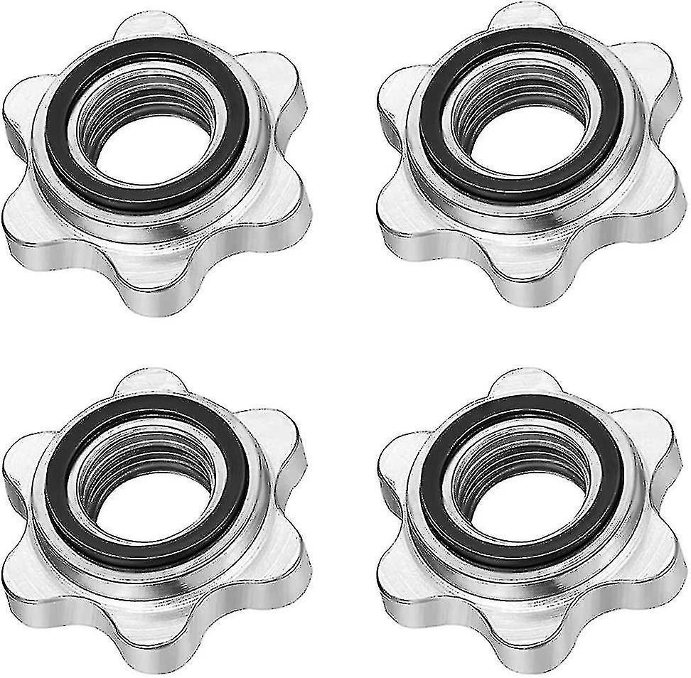 Cryin Set Of 4 Dumbbell Spinlock, Non-slip 25 Mm Standard Spinlock Collars, Screw Caps For Dumbbell Bars, Barbell Star Collars