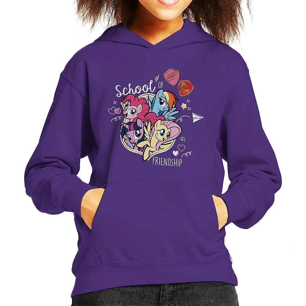 My Little Pony School Of Friendship Kid's Hooded Sweatshirt Purple X-Large (12-13 yrs)