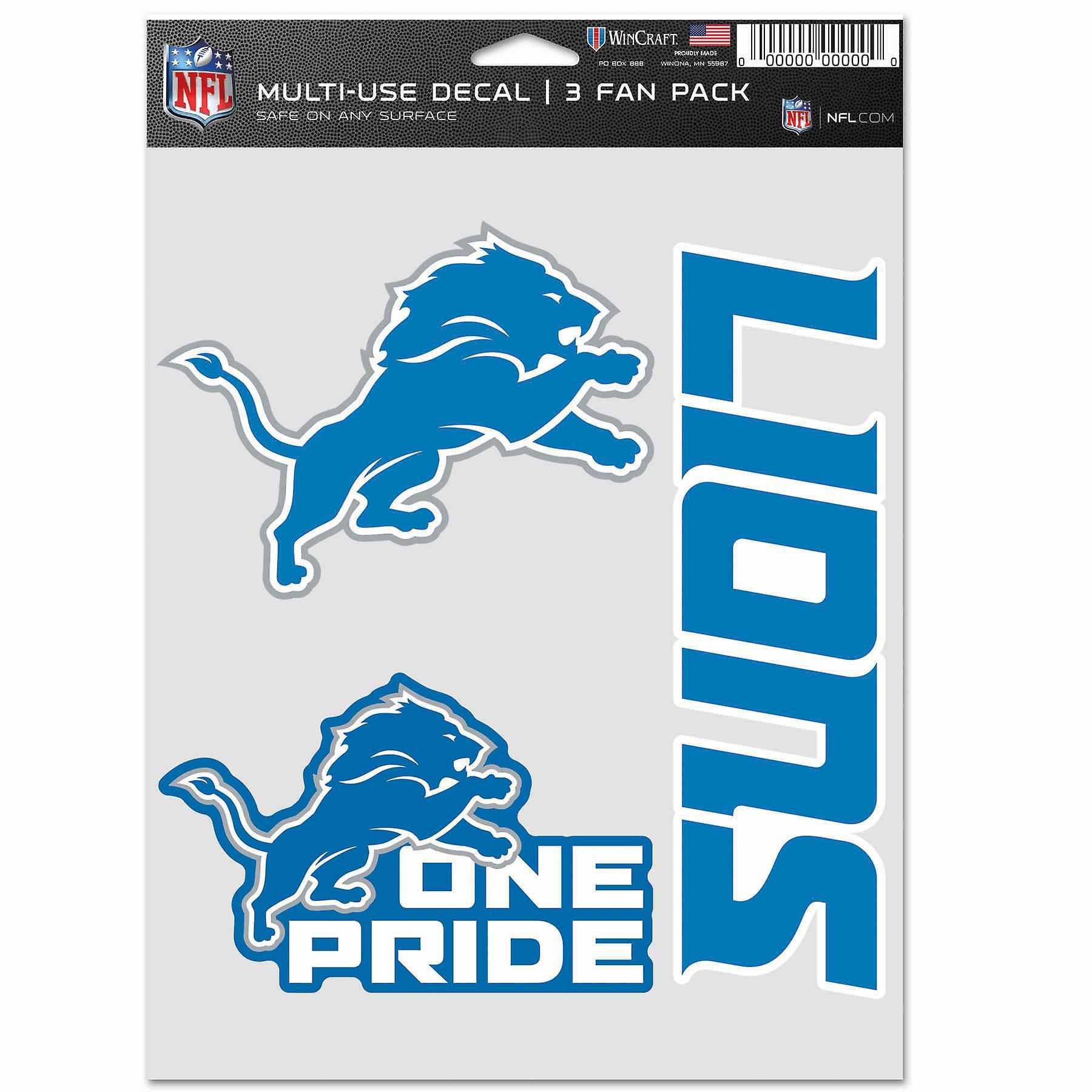 Wincraft NFL Sticker Multi-Use Set of 3 20x15cm - Detroit Lions