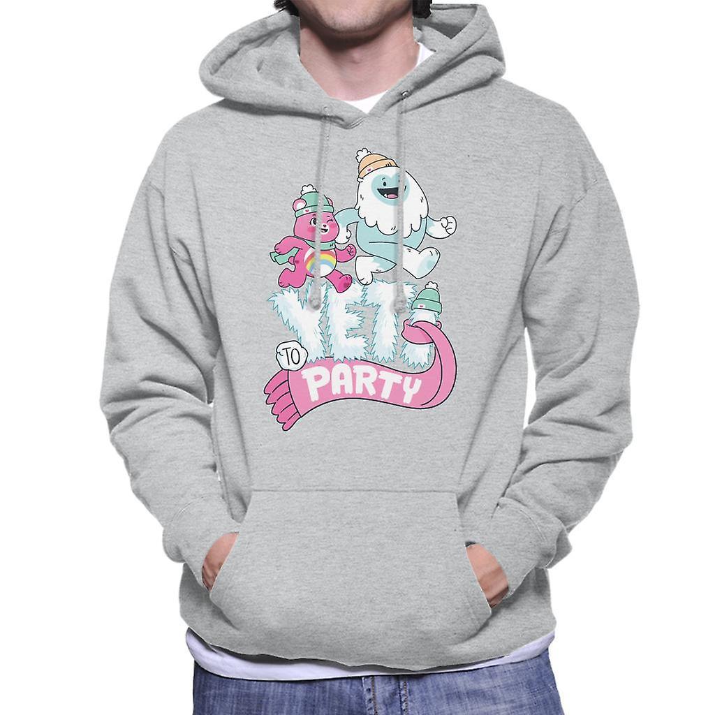 Care Bears Unlock The Magic Christmas Yeti Party Men's Hooded Sweatshirt Heather Grey Small