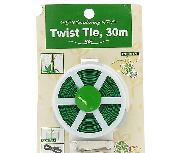 Slowmoose Plant Twist Tie With Cutter-plastic Coated Wire 1pc 30m