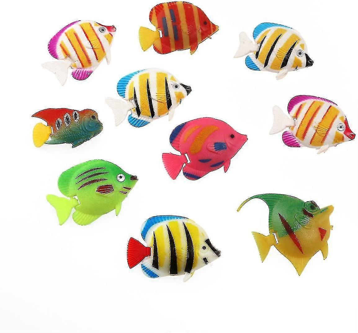 Unbrandded Plastic Artificial Fish For Aquarium Fish Tank Decor-10pcs(random Color Pattern)