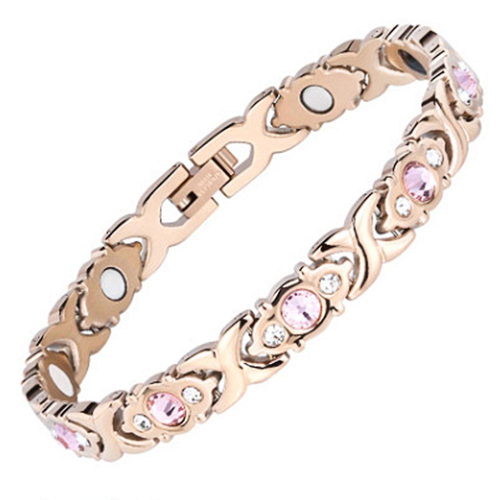 Katreu Magnetic Bracelet Energy Health Wristbands For Lymph Drainage & Body Detox Rose Gold