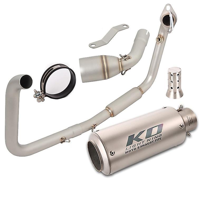 Muggyz For Benelli Tnt 125 2017-2022 Complete Exhaust System Motorcycle Header Mid Link Pipe Slip On 51mm Muffler Silencers Db Killer A