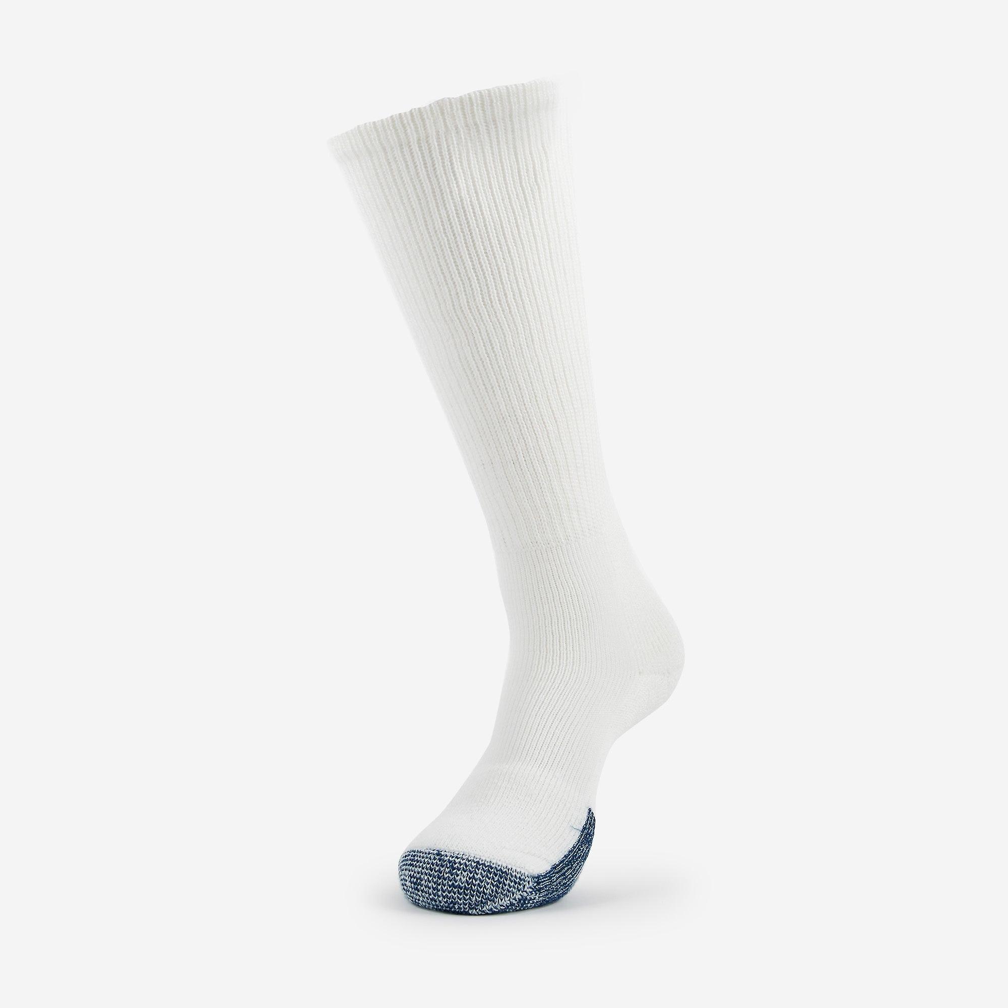 Thorlos Maximum Cushion Over-Calf Unisex Basketball Socks, White L