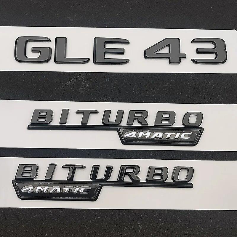 Hikig 3d Abs Black Car Trunk Badge Sticker Rear Star Logo Gle43 Biturbo 4matic Emblem For Mercedes Gle43 Amg W167 W166 Car Accessories Glossy Black