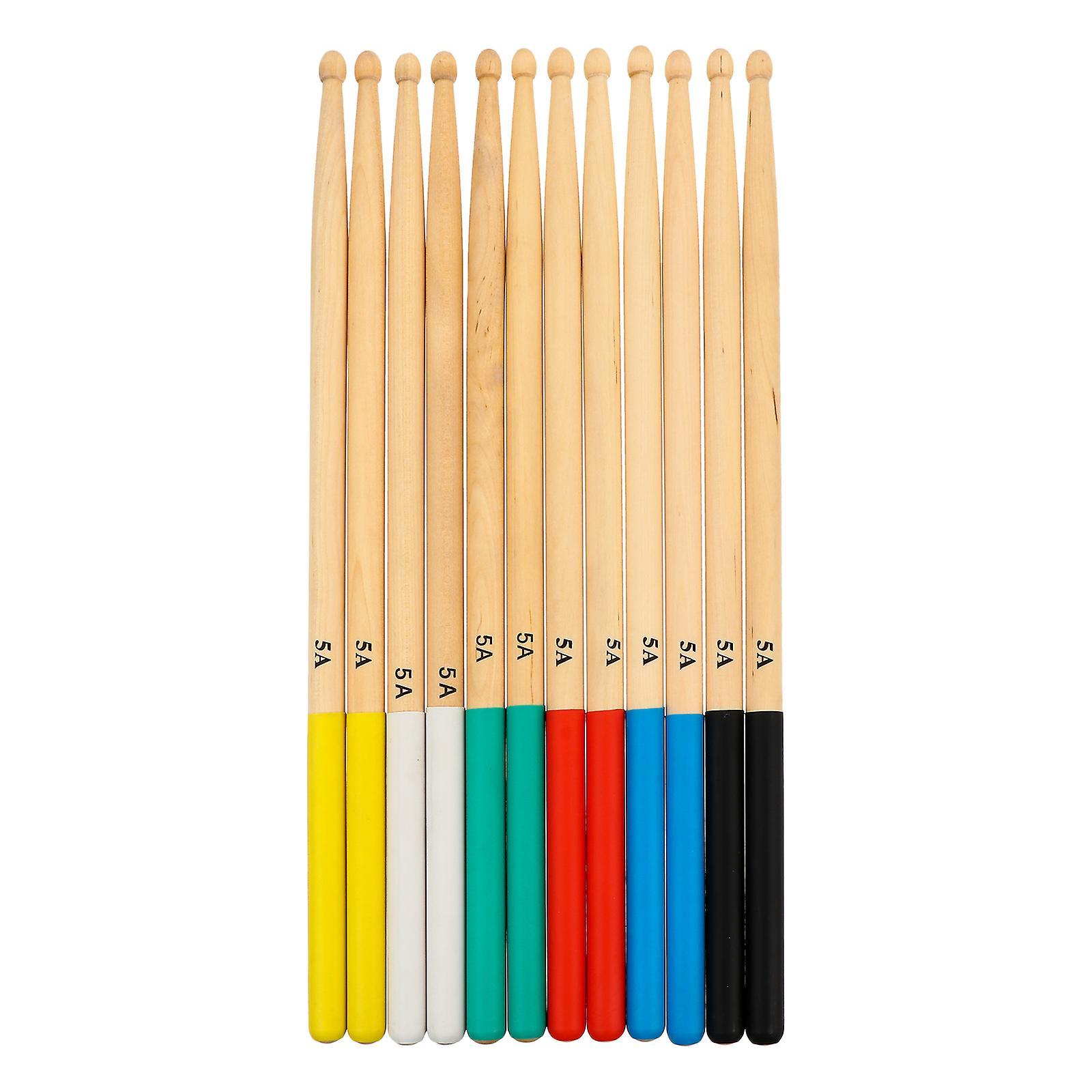 Tinksky 6 Pairs Percussion Drumsticks Drumsticks Wooden Drum Sticks Drum Beater Sticks 40.2X1.3X1.3CM