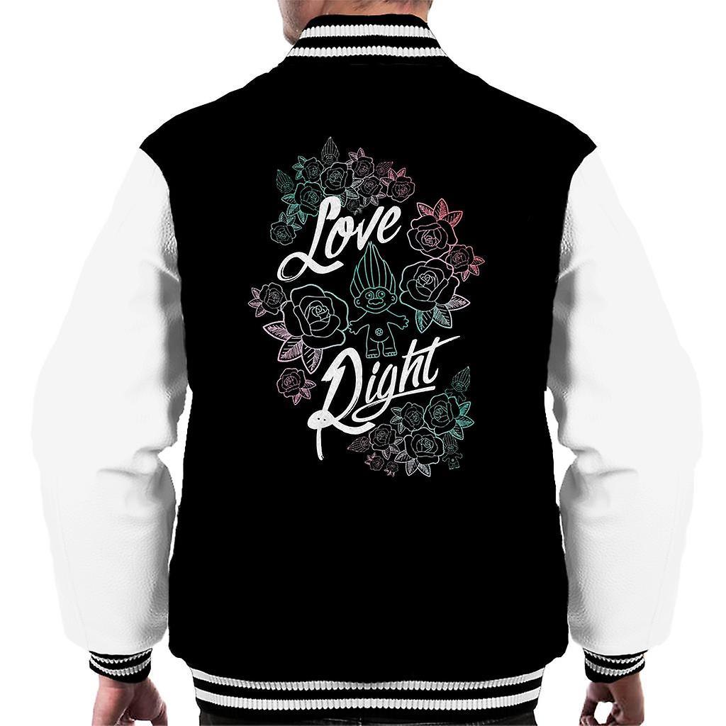 Trolls Love Right Men's Varsity Jacket Black/White XX-Large