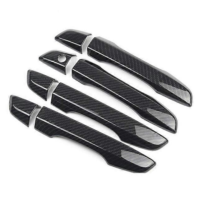 unbrand For Honda Civic 2016 2017 2018 2019 Chrome Carbon Fiber Style Door Handle Cover Trim Trim Overlay Car Styling Molding black no button