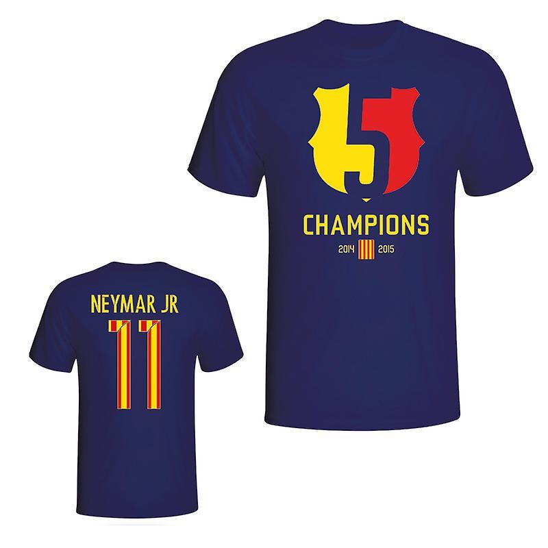 Gildan Barcelona 2015 Neymar Champions Tee (Navy) Womens L (Size 14 - 36 inch Chest)