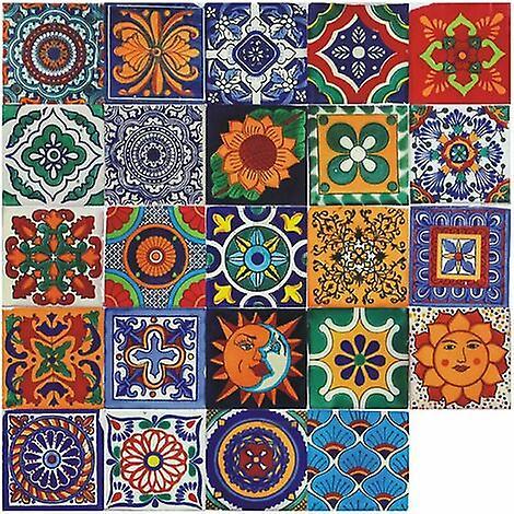 Wenkeay Self-adhesive Tiles For Bathrooms And Kitchens, Self-adhesive Decorative Tile Mosaic For 24 Wall Stickers (15x15 Cm).