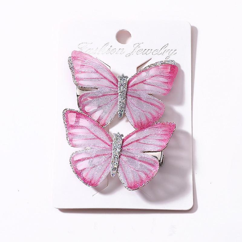 Slowmoose Butterfly Design, Princess Hair Clips For Baby Rose Red Alloy