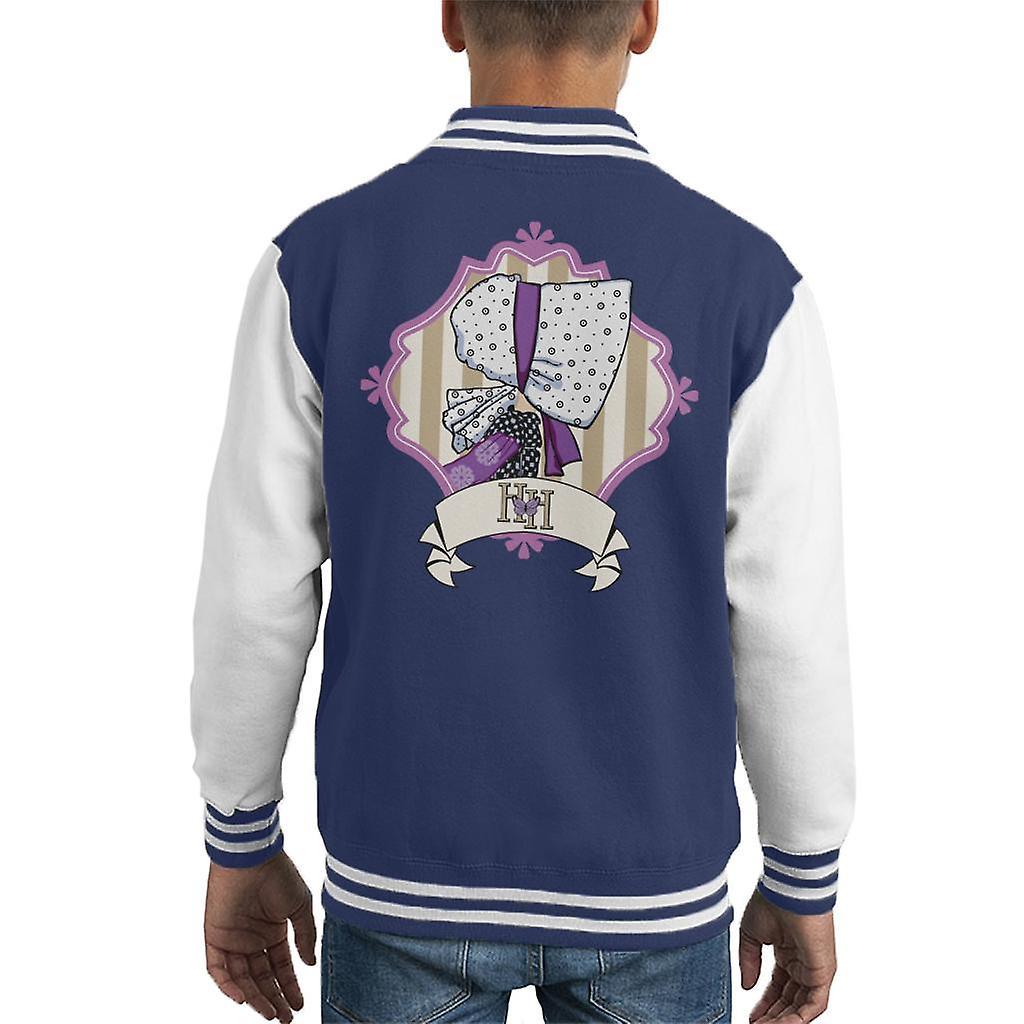 Holly Hobbie Bonnet Side Profile Kid's Varsity Jacket Navy/White X-Large (12-13 yrs)