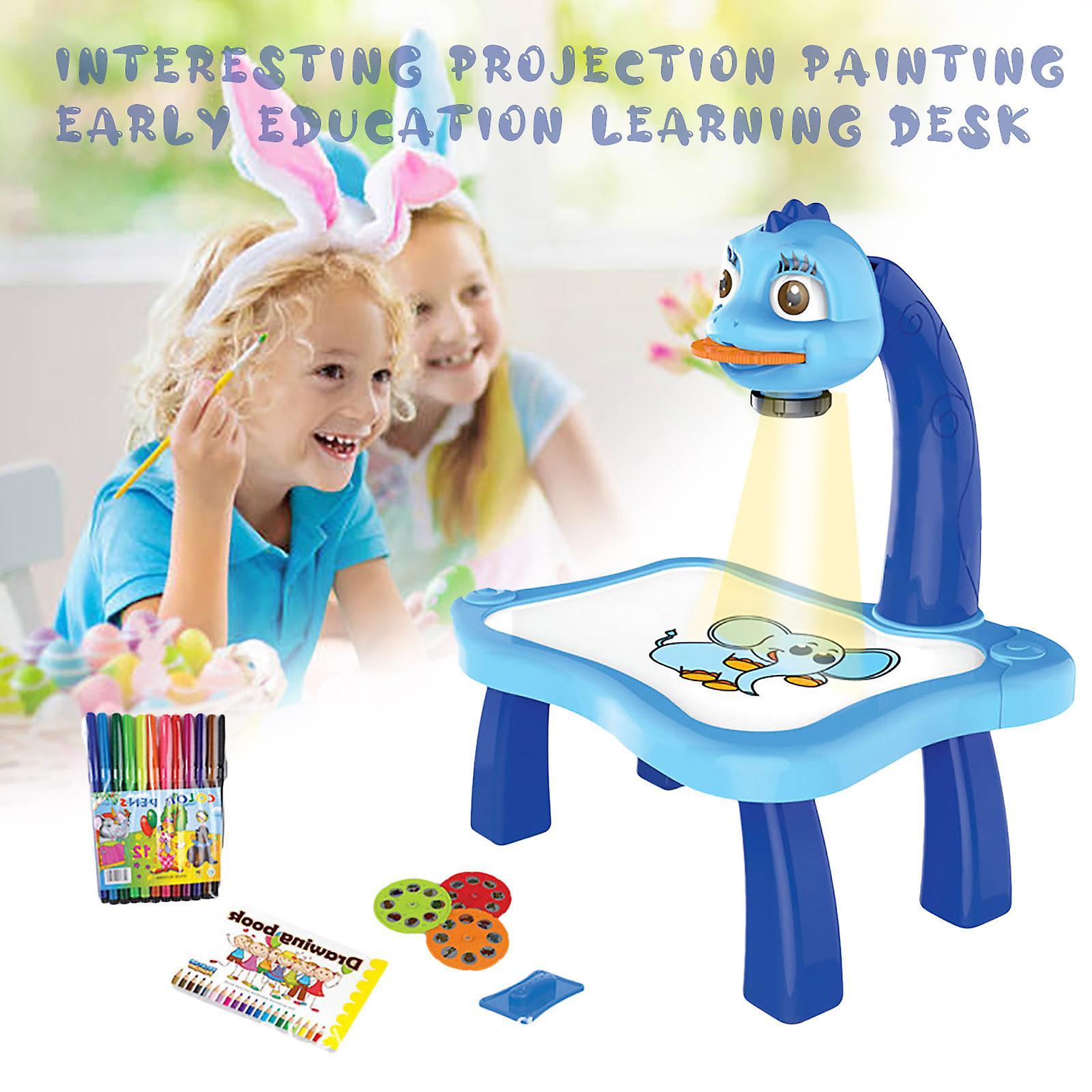 unbrand Mardi Gras Gifts Child Smart Projector Desk With & Music Learning Painting Machine Toy 5ML 245139 Blue