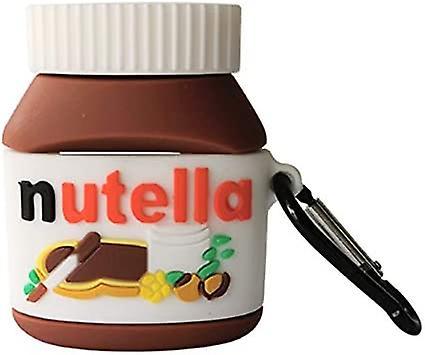 Heytea Compatible for Airpods Case 1/2 Nutella, Boys Girls Kids Teens Women Cute Kawaii Funny Skin Cover for Airpod Case Nutella, Cartoon 3D Silico...