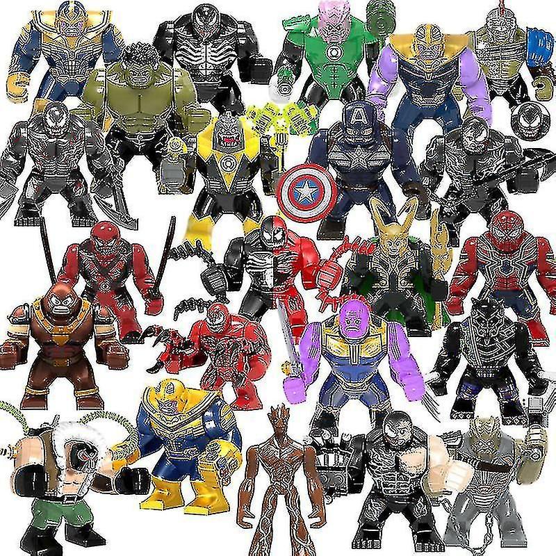 Mingerda Big Goblin Models Marvel Avengers Venom Spider Steel Captain Hulk Thanos Buster Building Blocks Figures Toys Boy  Gifts 1831