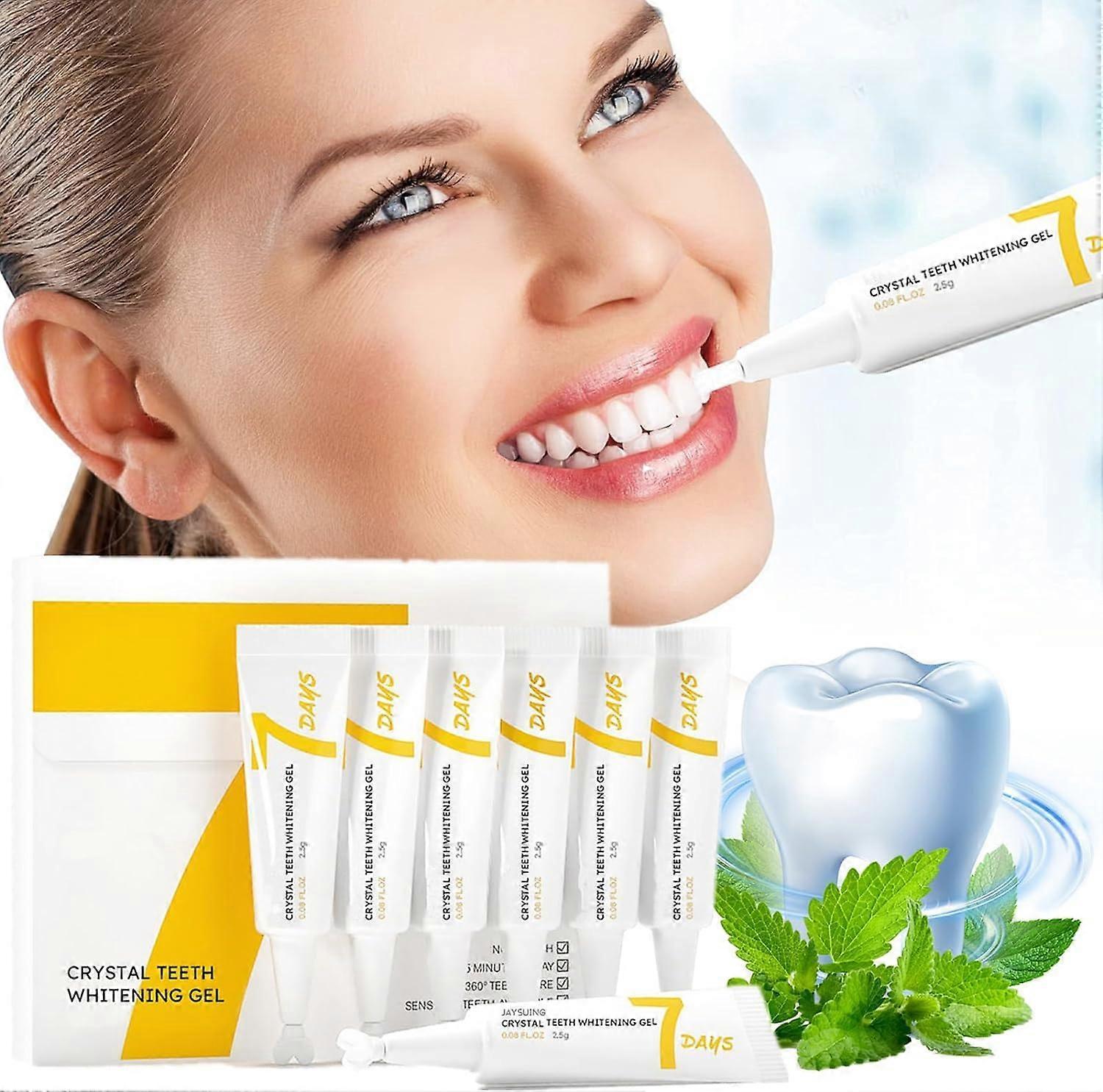 Unbrand 7 Days Crystal Teeth Whitening Gel, Teeth Whitening Serum, Antimicrobial Gum Therapy Gel, Fresh Breath Deeply Cleaning Teeth Whitening 1set