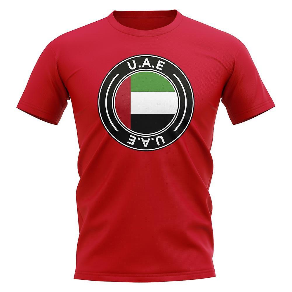 UKSoccerShop UAE Football Badge T-Shirt (Red) Womens XXL (Size 18 - 40 inch Chest)