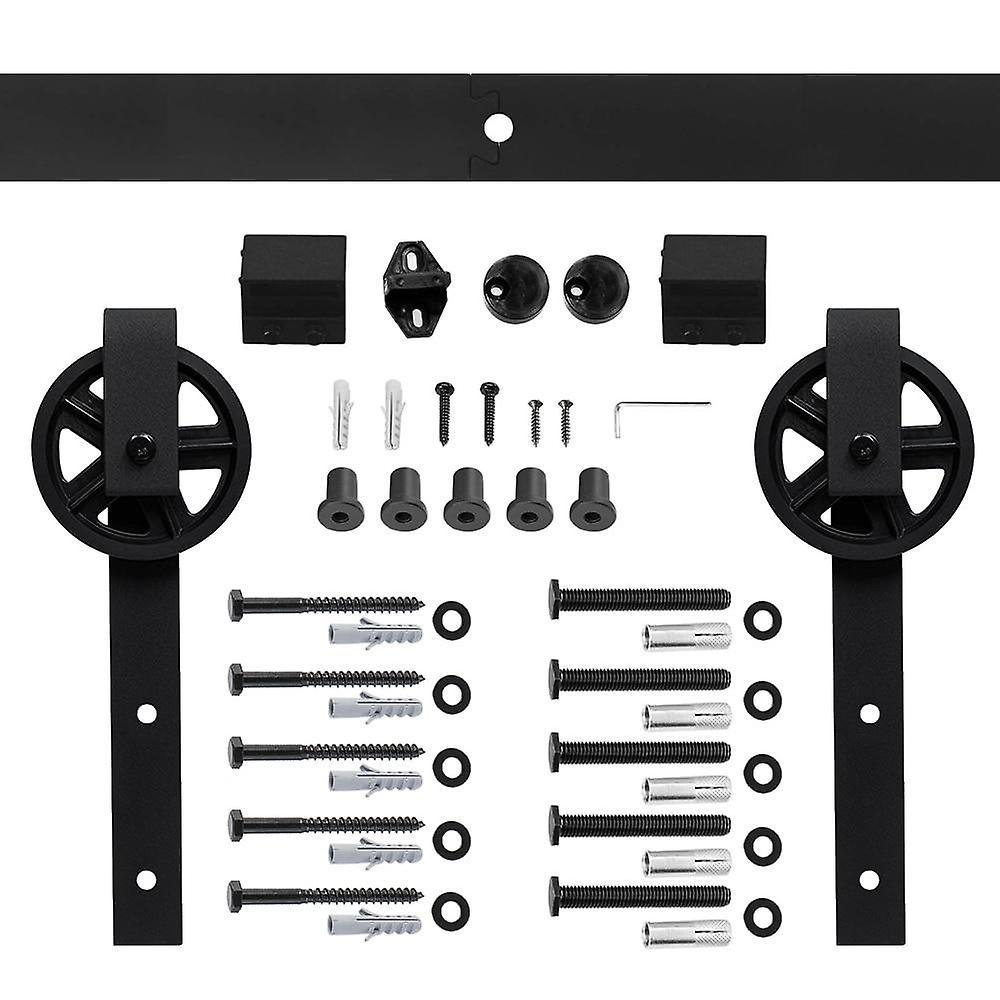 Slowmoose Steel Sliding Barn Wood Door Hardware Kit -closet Set Big wheels