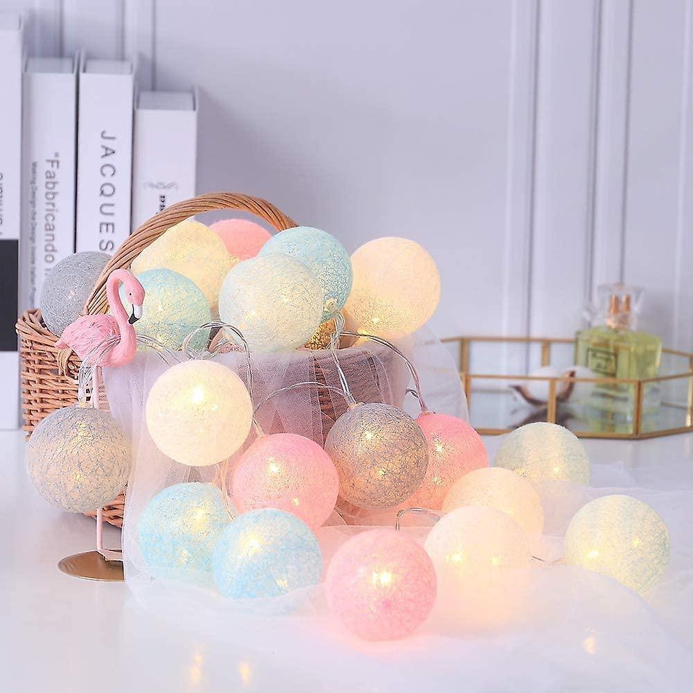 unbrand Indoor Fairy Lights, 3M Bedroom Decorative Light Ball 20 Lights Usb Pattern (Macaron Pink)