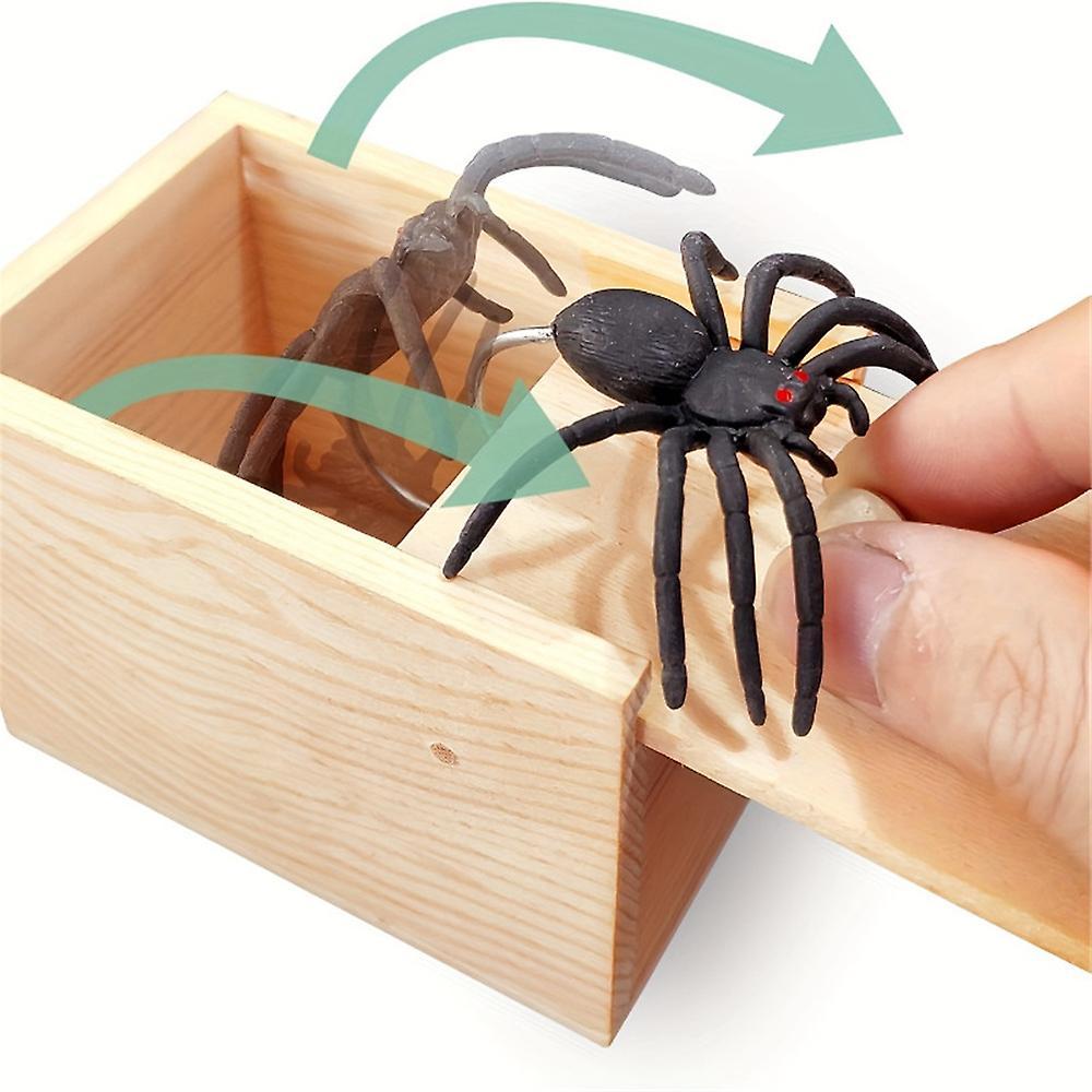 Sevenday Spider Prank Box - Prank Funny Wooden Box Toy, Hilarious Christmas Money Gift Box Surprise Toy And Gag Gift Practical Joke