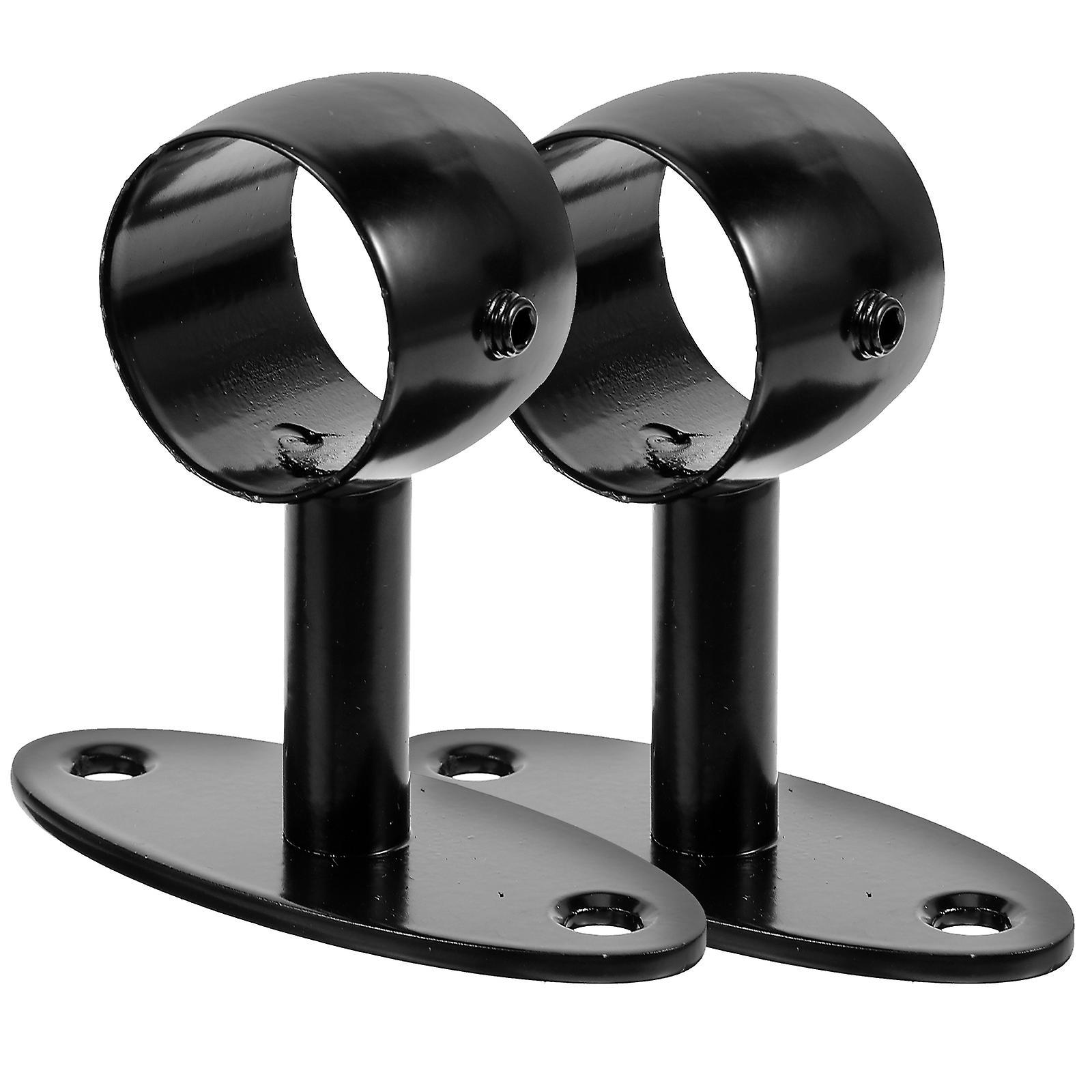 Tinksky 2pcs Handrail Bracket Stair Handrail Column Support Stairway Railing Bracket Black 8x7.5cm