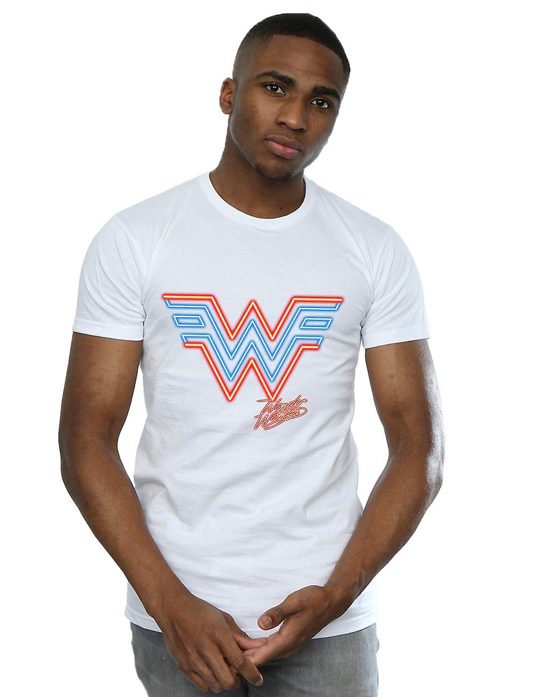 Absolute Cult DC Comics Men's Wonder Woman 84 Neon Emblem T-Shirt White XXX-Large