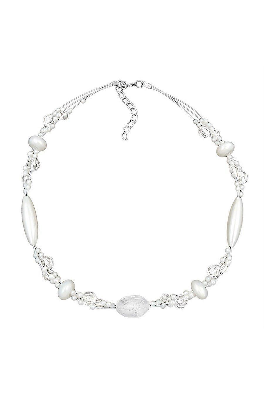 Grace Of Sweden Necklace Kroko Beads White Frosted And Pearly White Beads - Gl01301