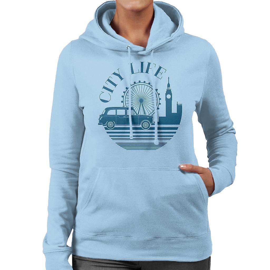 London Taxi Company City Life Women's Hooded Sweatshirt Sky Blue XX-Large