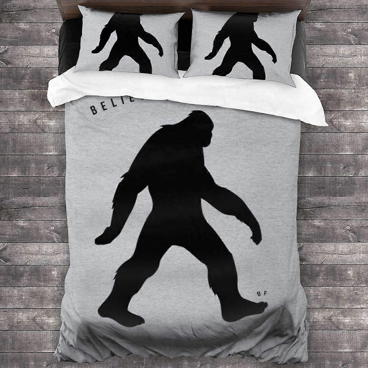 Kerota Believe in Yourself Bigfoot Bedding Set Pieces Duvet Cover Decorative Bedding Set Pieces with Pillowcases 135*200 CM Single135x200cm