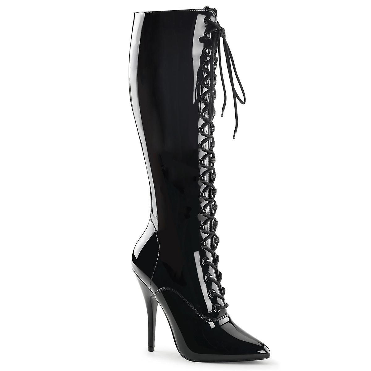 Pleaser womens boots seduce-2020 blk pat Uk 5/eu 38/us 8