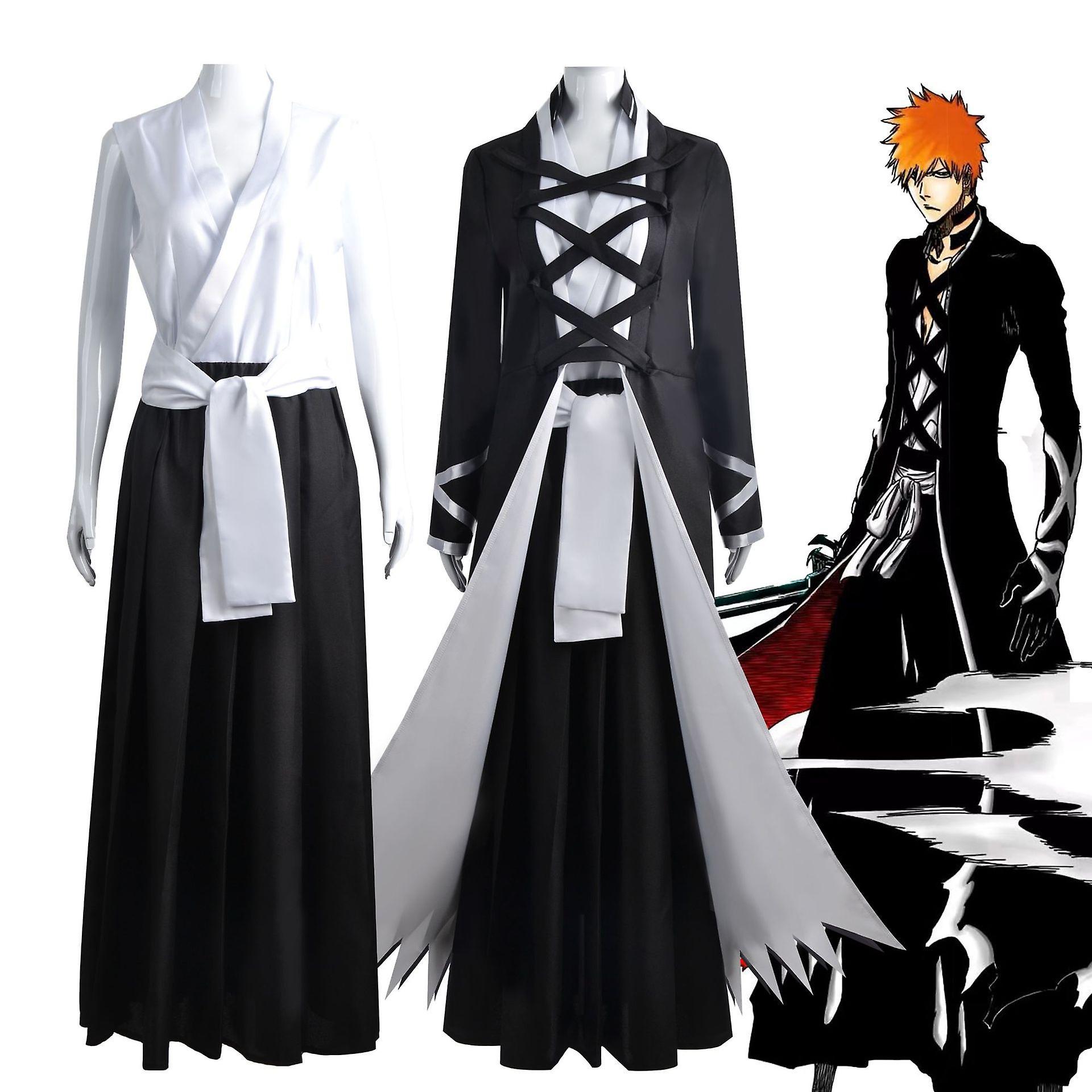 Baiyis Japanese Anime Uniform For Men's Ichigo Kurosaki Cosplay Suit Halloween Carnival Party Costume L