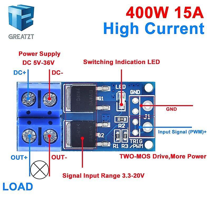 Jiechannel 15a 400w Mosfet Trigger Switch Drive Module Pwm Regulator Control Panel