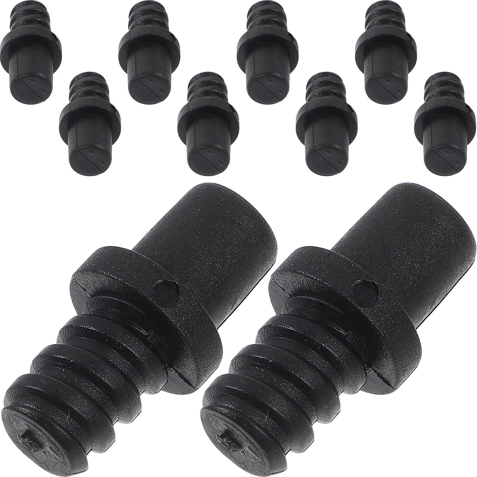 Tinksky 10pcs Toilet Brush Replacement Adapter Brush Sticks Connector Scrub Brush Handles Connector Black 3.30X1.70X1.70CM