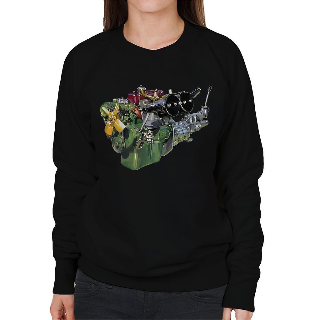 Austin Healey Engine British Motor Heritage Women's Sweatshirt Black Medium