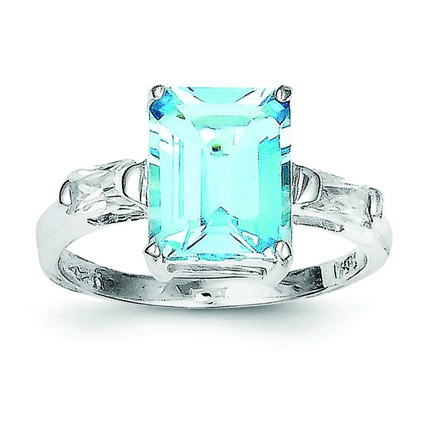 JewelryWeb 925 Sterling Silver Solid Polished Open back Blue Topaz Ring Measures 2mm Wide Jewelry Gifts for Women - Ring Size: 6 to