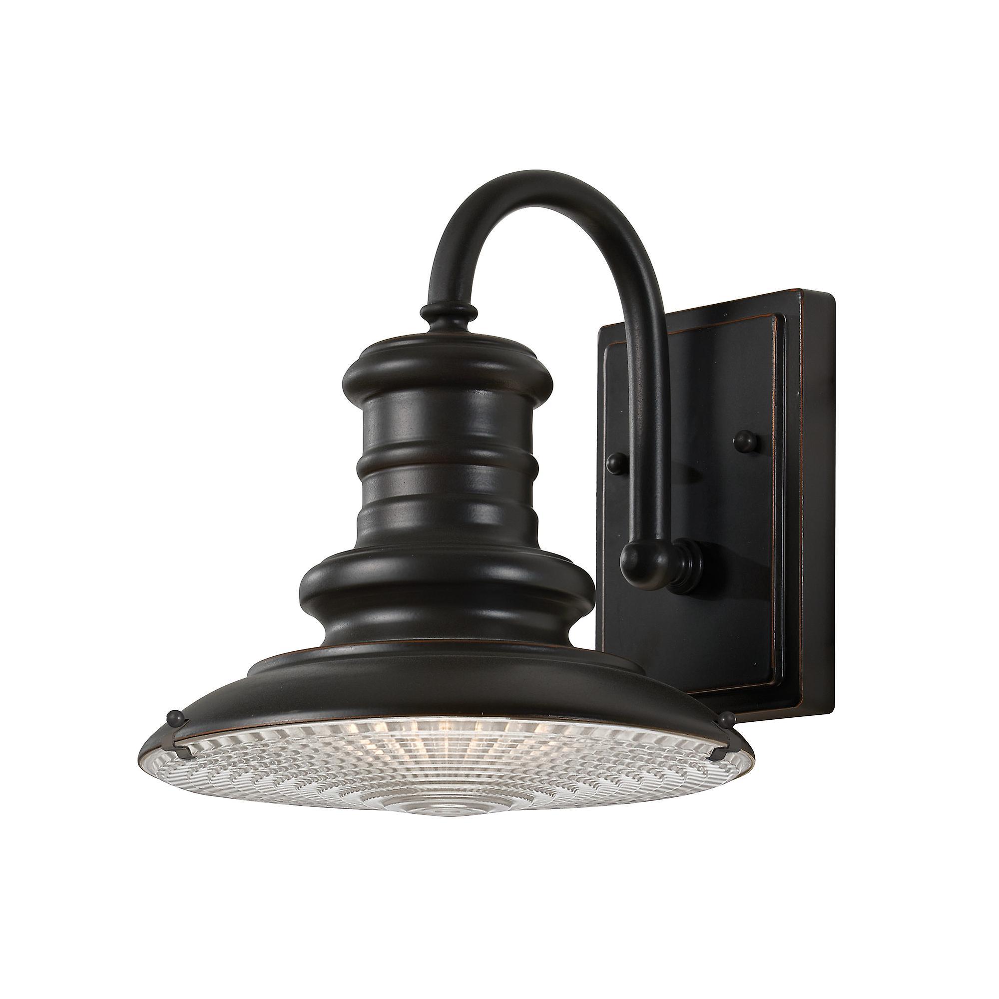 Redding Station 1 Light Outdoor Small Dome Wall Lantern Light Restoration Bronze IP44 E27