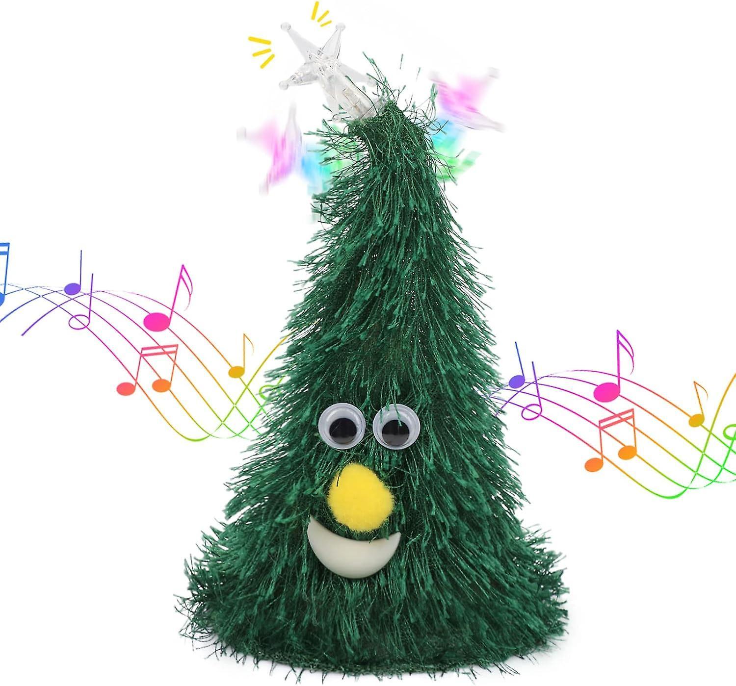 Heyone Singing Dancing Christmas Tree Twinkling Star Rockin Electric Interactive Animated Toy Plush Buddy Gift For Toddlers, 7''